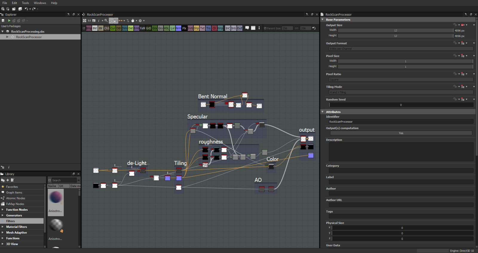 Substance designer De-Light and tile process