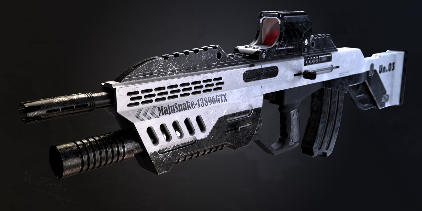 Scifi assult rifle with optic and grenade launcher- Rifle Shot