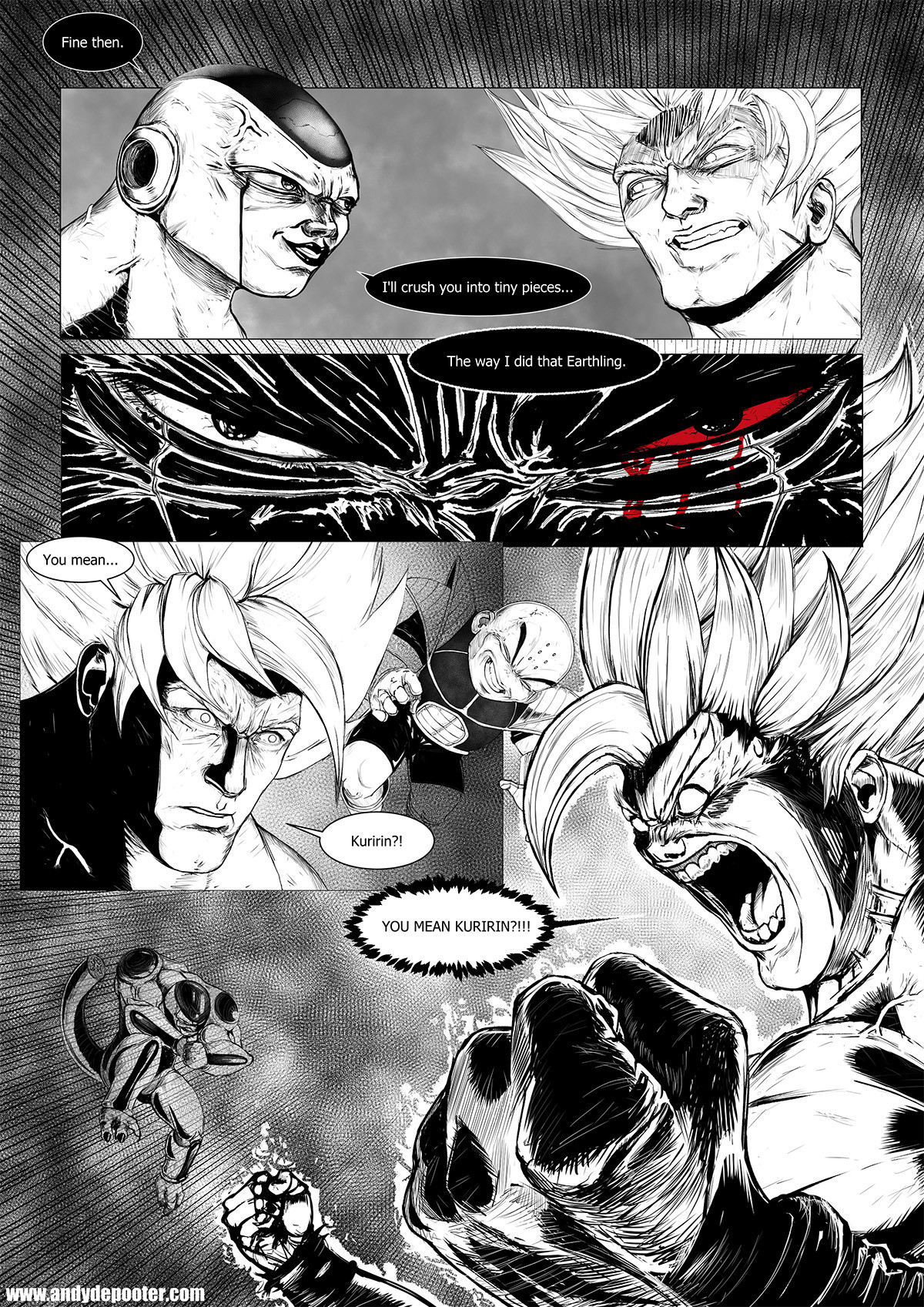 Artstation Drawing Dragon Ball Z Comics Son Goku Vs Frieza Andy De Pooter