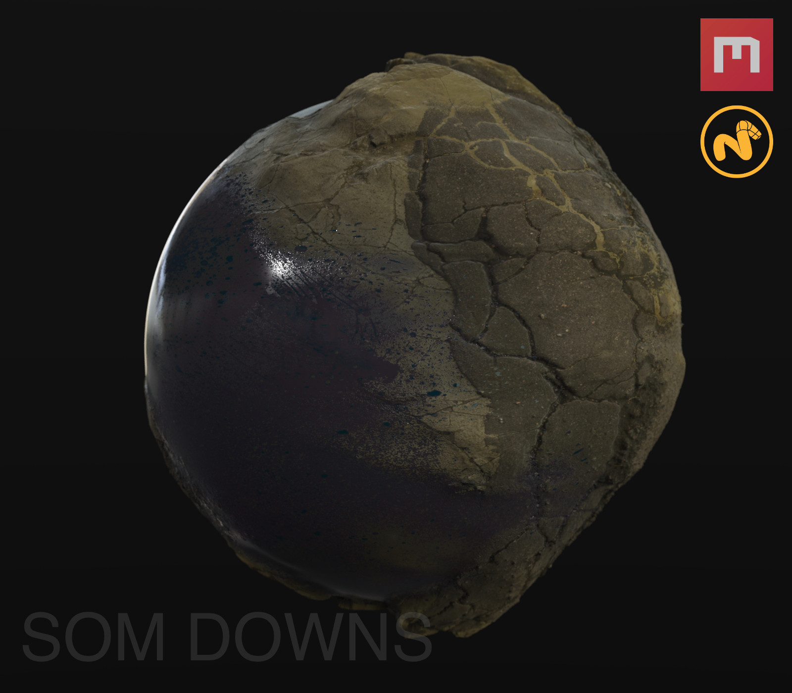 Oily River in Alien Wasteland - Rendered in Modo