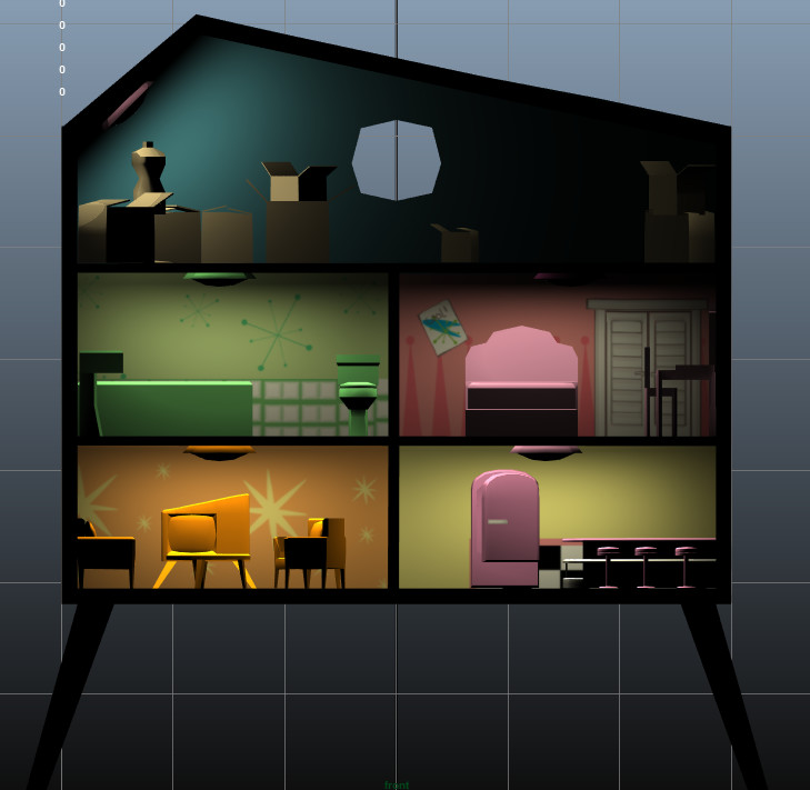 retro dollhouse