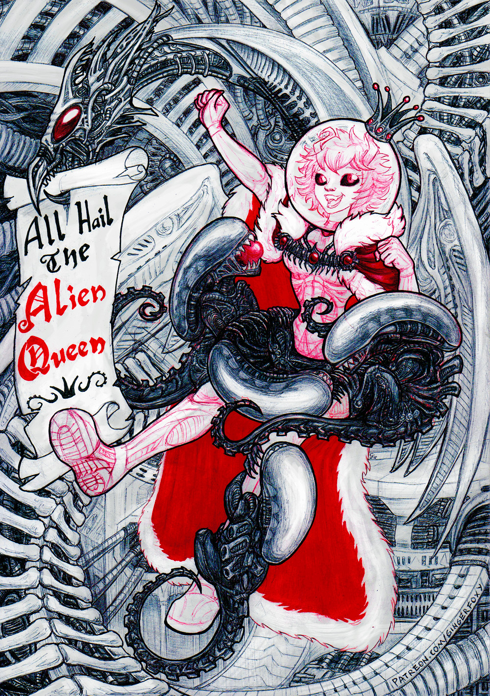 Artstation All Hail Queen Pinky Ginger Foxy