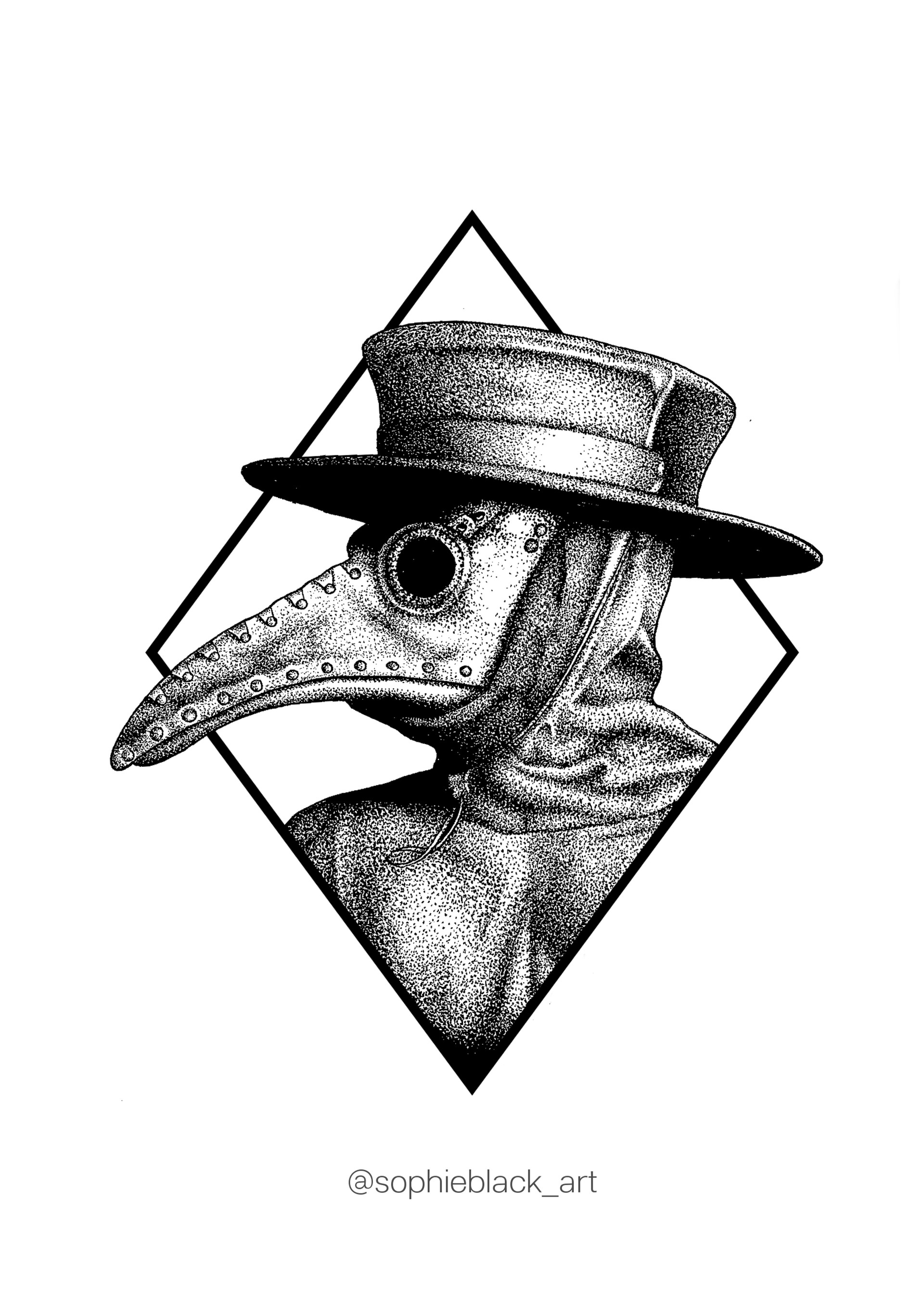 bubonic plague mask drawing