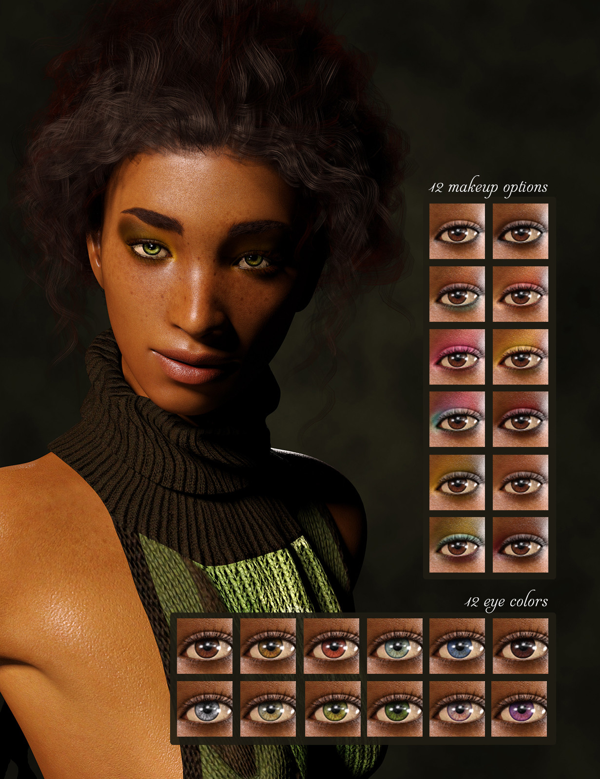 Eye colors &amp; makeup options