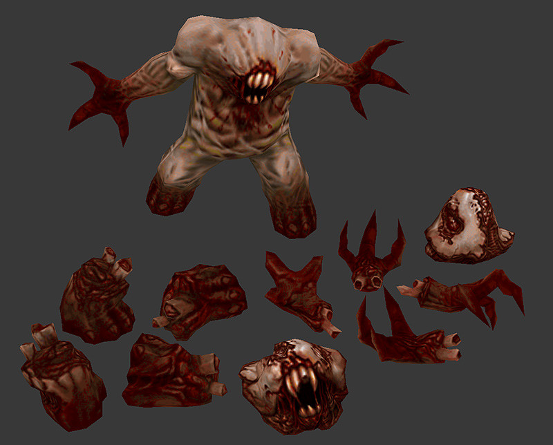 Giblets for an eldritch horror! He dies messy when hit with a rocket...