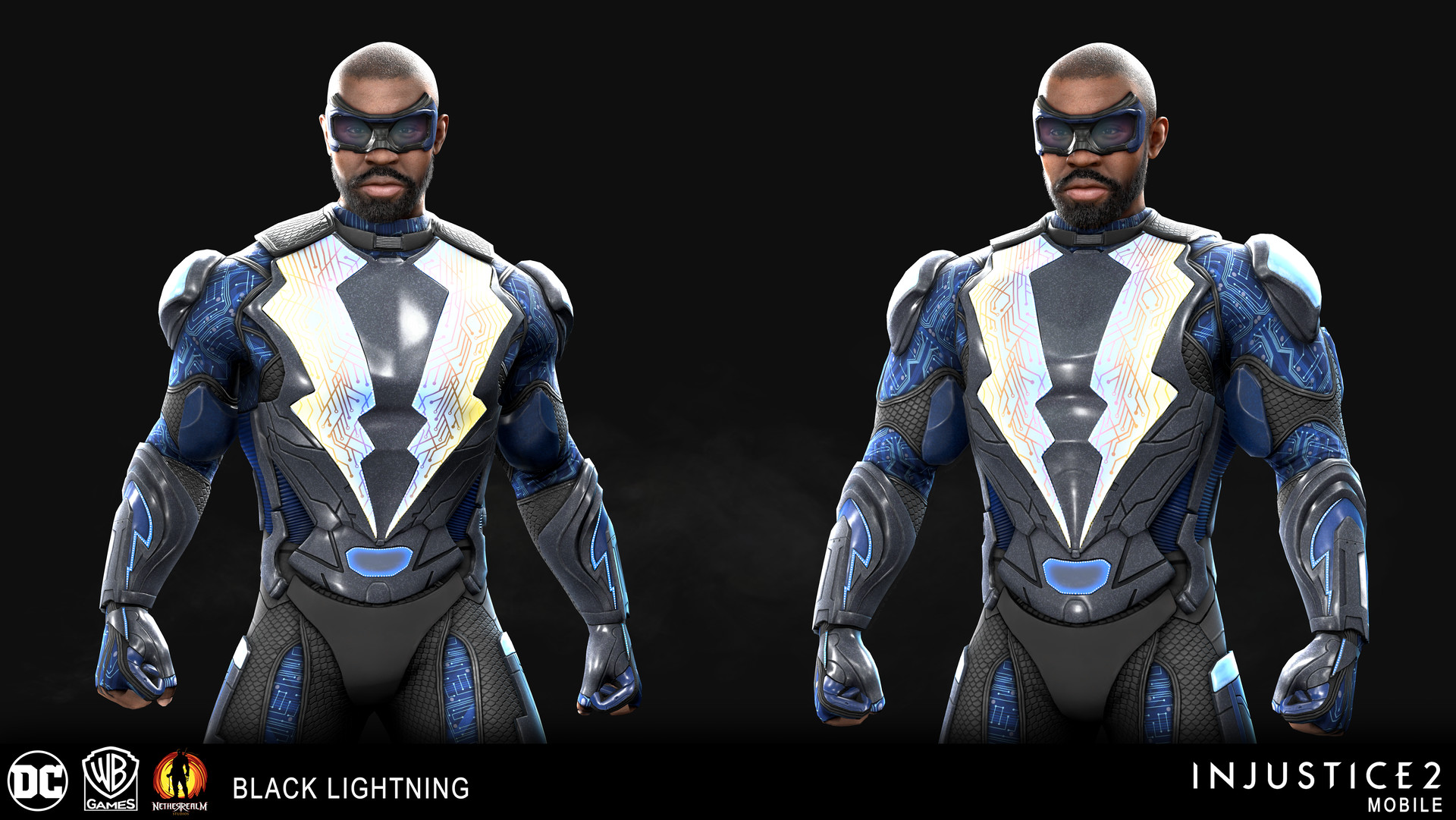 ArtStation - Black Lightning CW Head - Injustice 2 Mobile