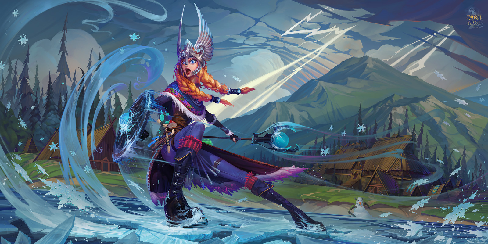Crystal Maiden "Valkyrie" set. Dota 2 fan art. 