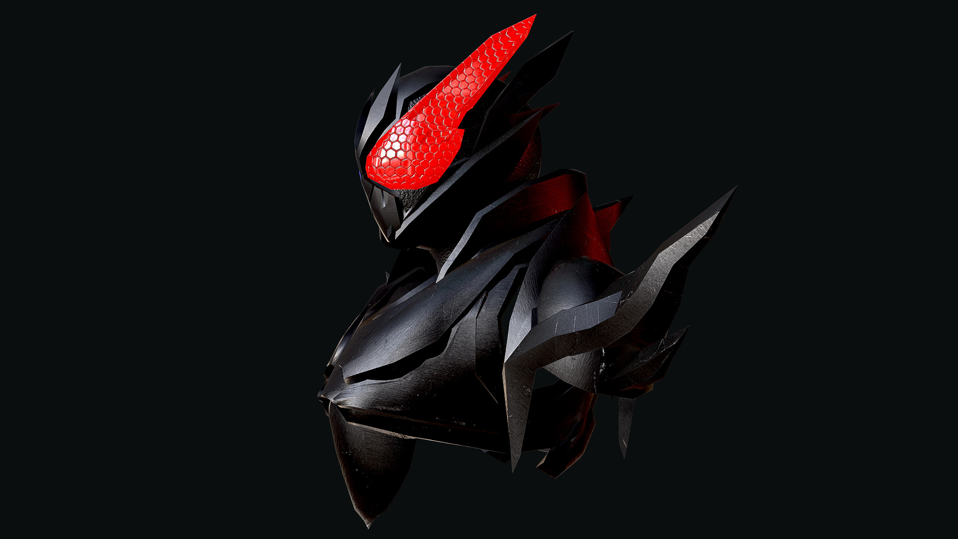 Artstation Wip 仮面ライダービルドブラックハザード 3d Model 3d Model Kamen Rider Build Hazard Form Ery Suriadi