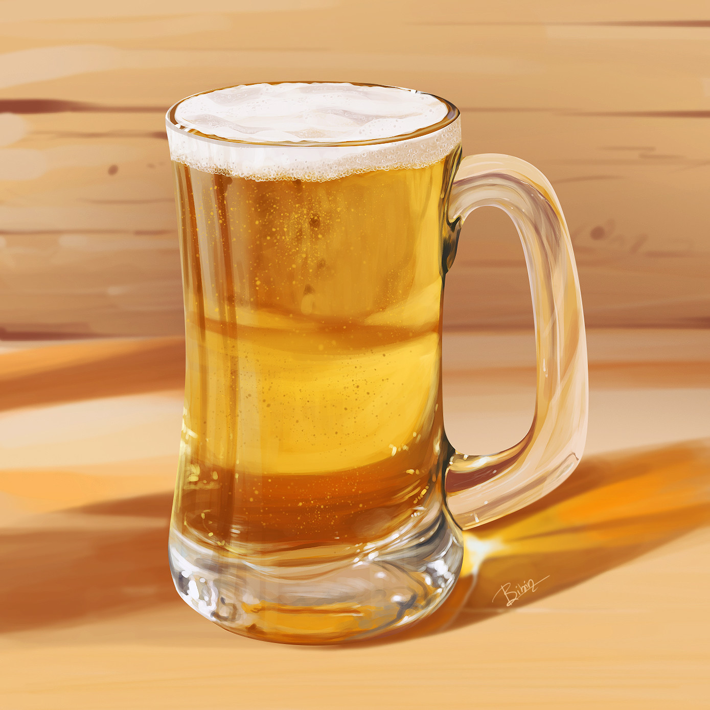 Artstation Digital Paint Beer Glass Bibin Babu Pulickel