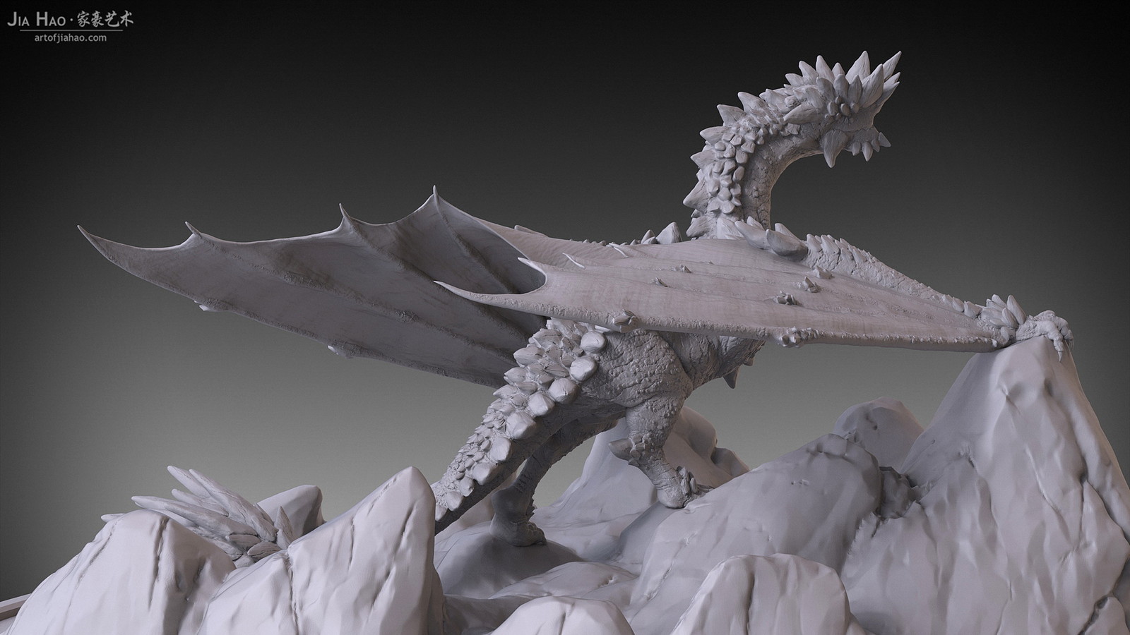 Rock Dragon Digital Sculpture