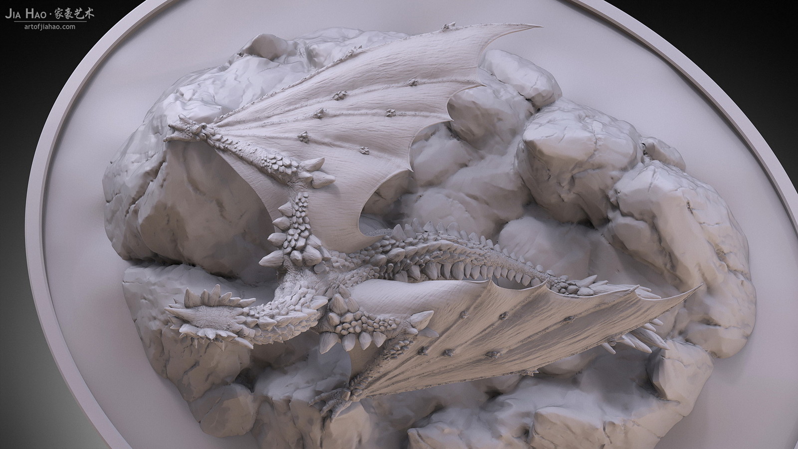 Rock Dragon Digital Sculpture