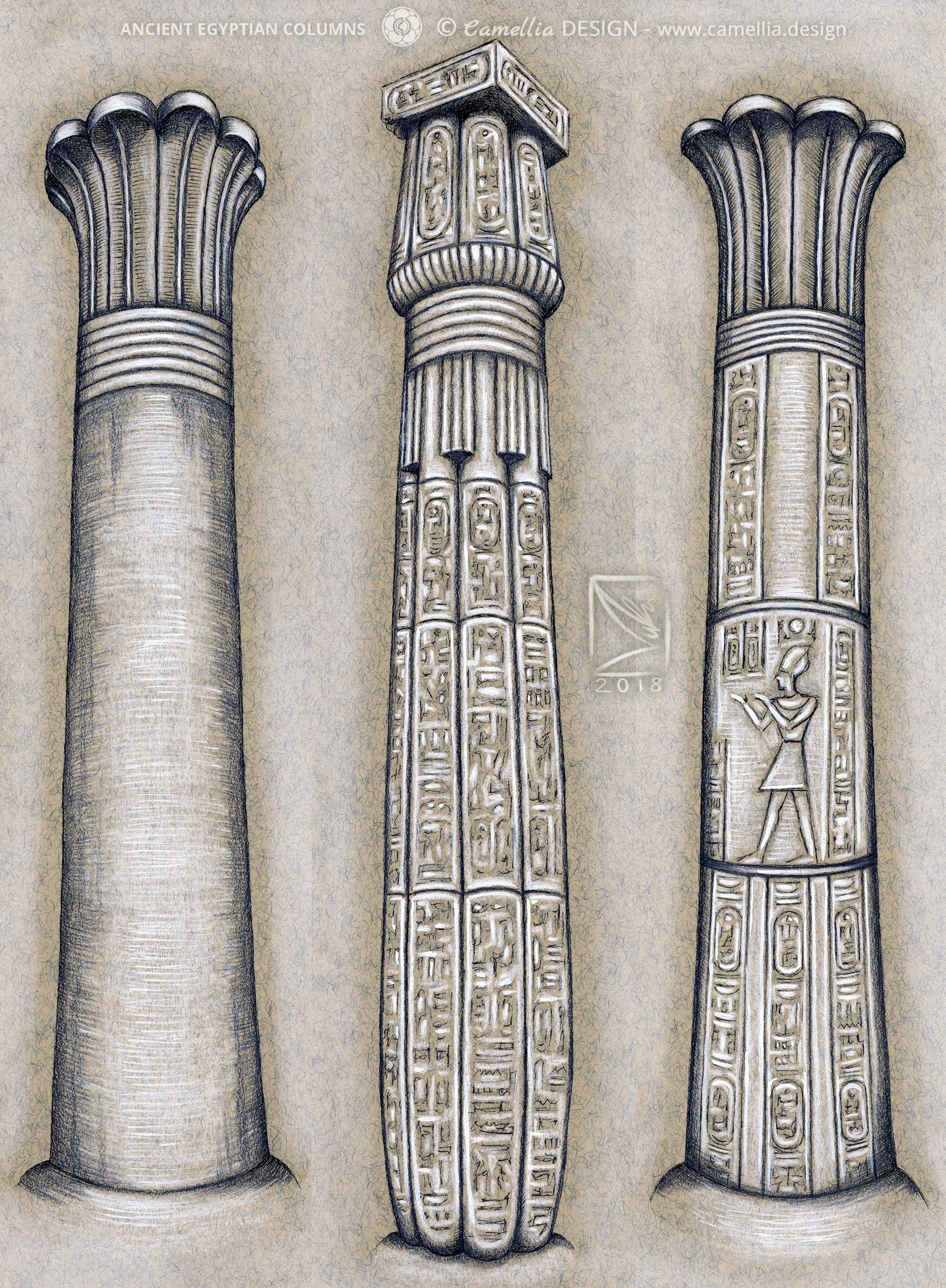 Vulpa Art Ancient Egyptian Columns