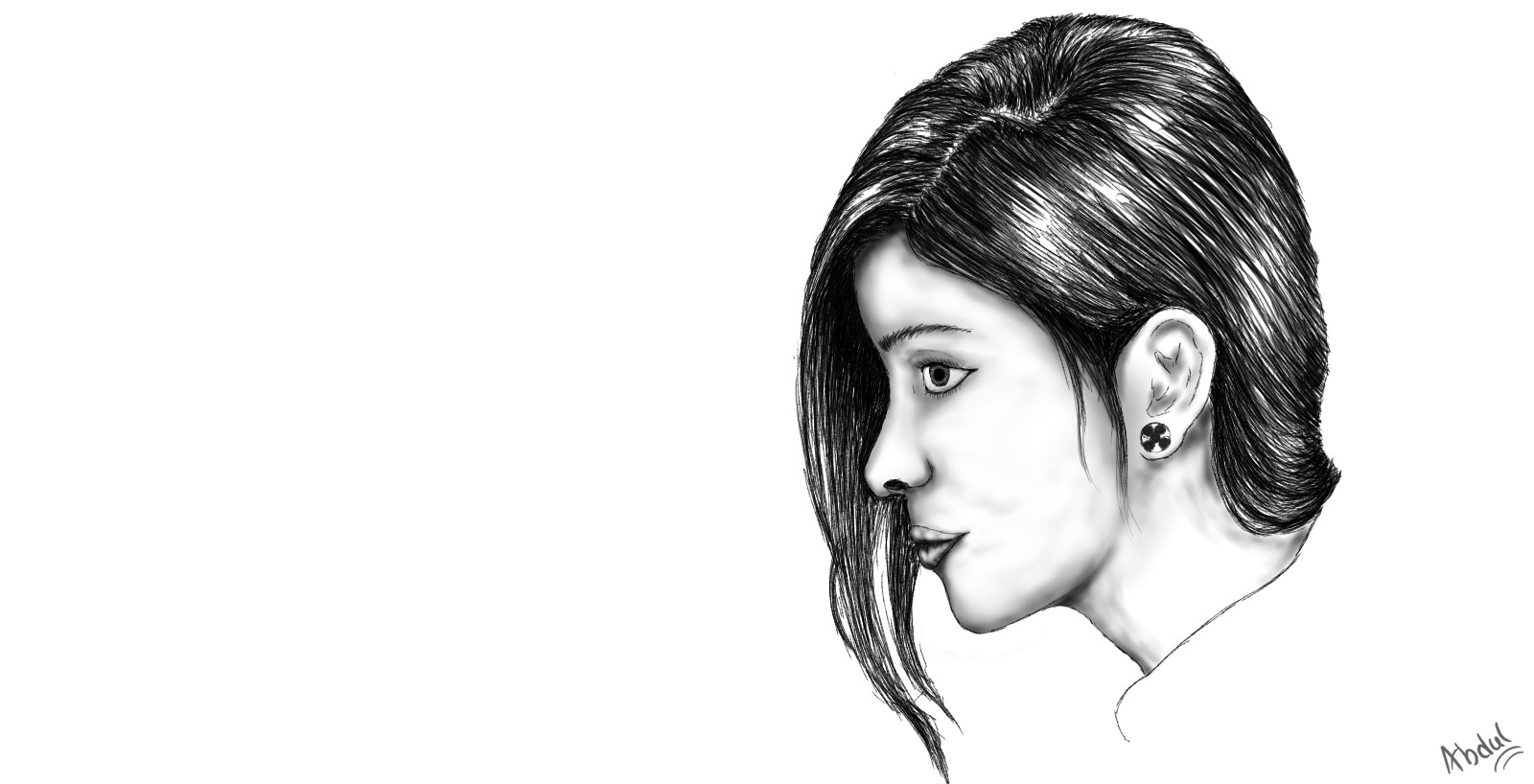 Artstation Side Face Sketch Abdul Gaffar,Head Proportions Drawing Anime