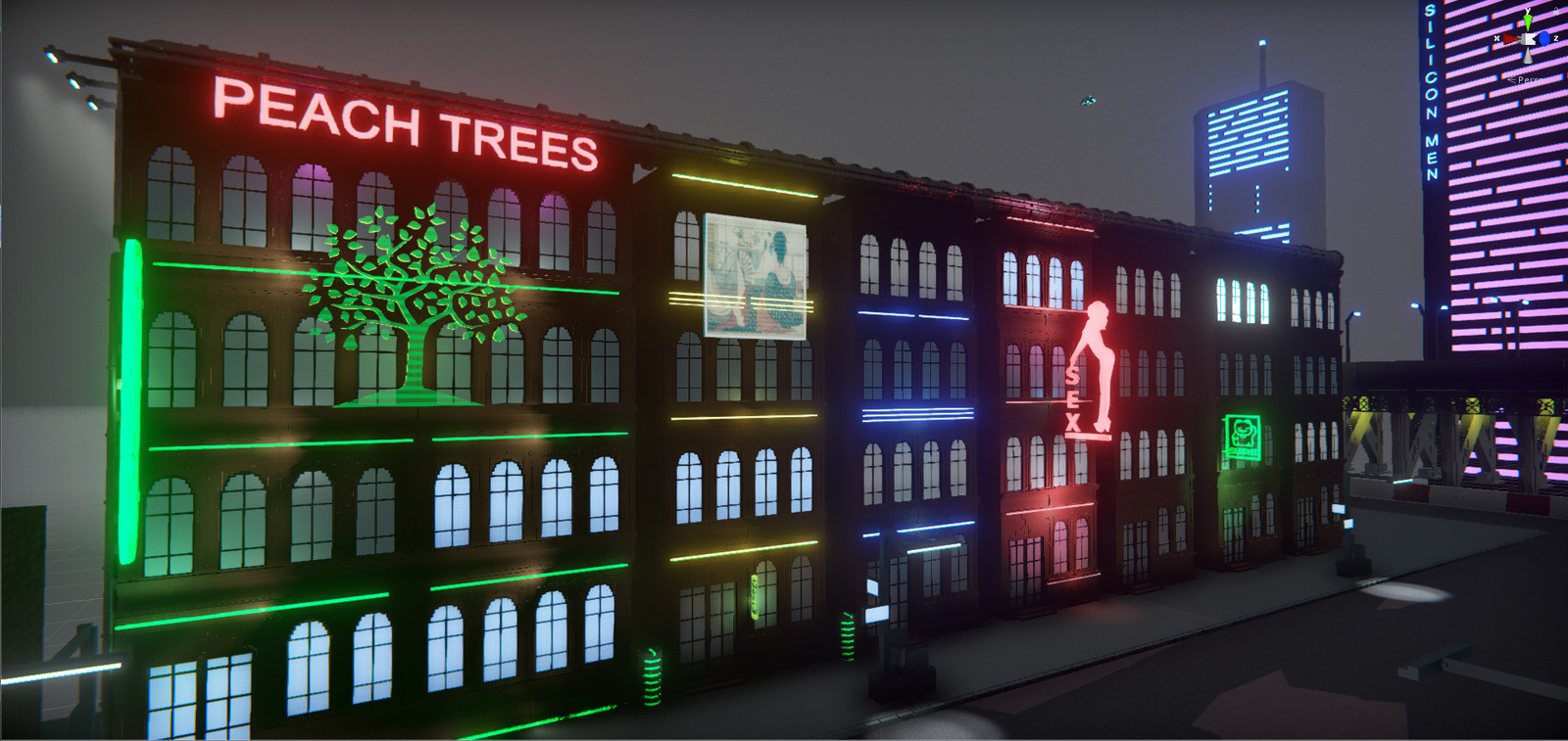 Adding more details: billboard, lights, etc