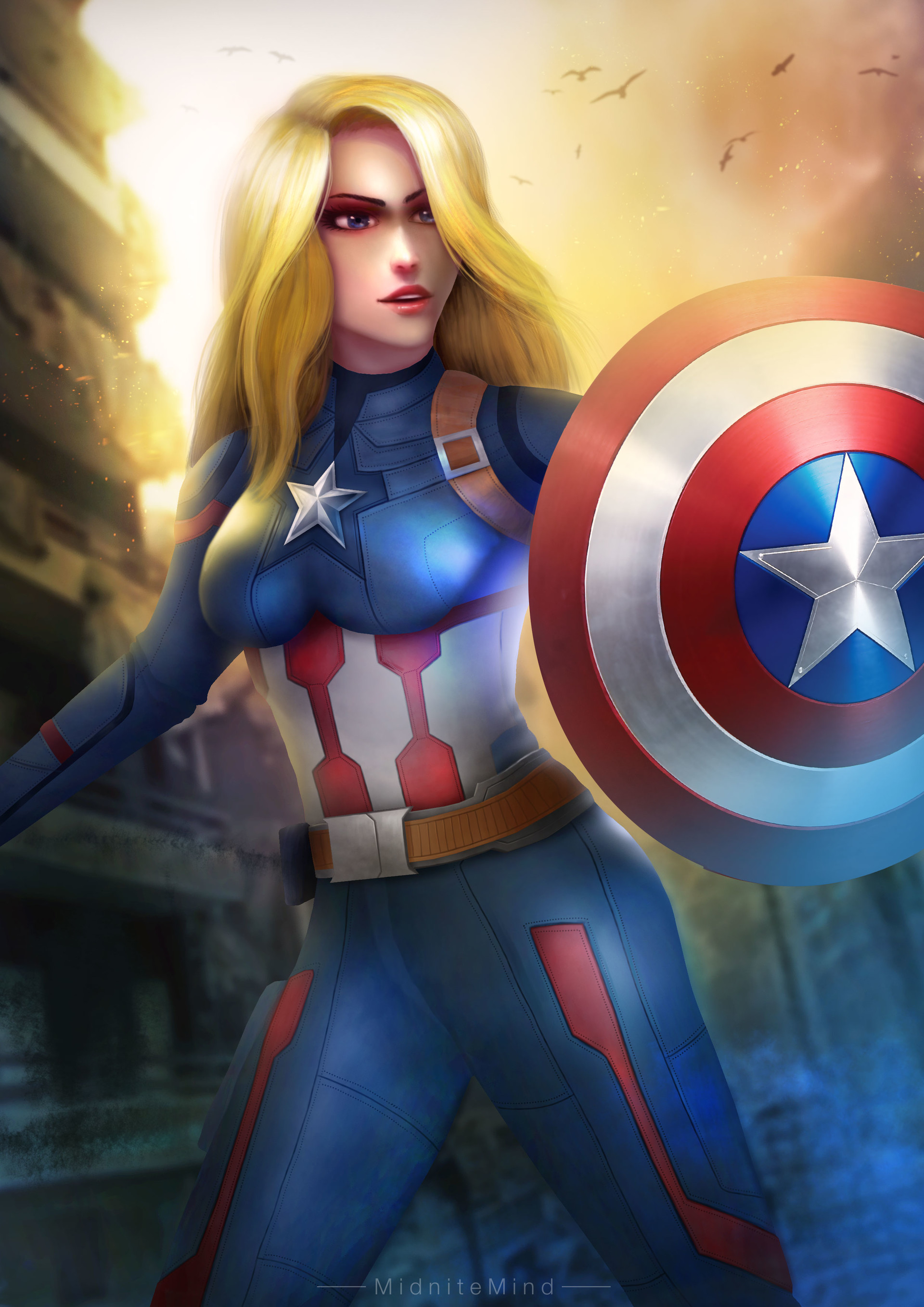 Artstation Captain America Female Fanart Marvin Pham
