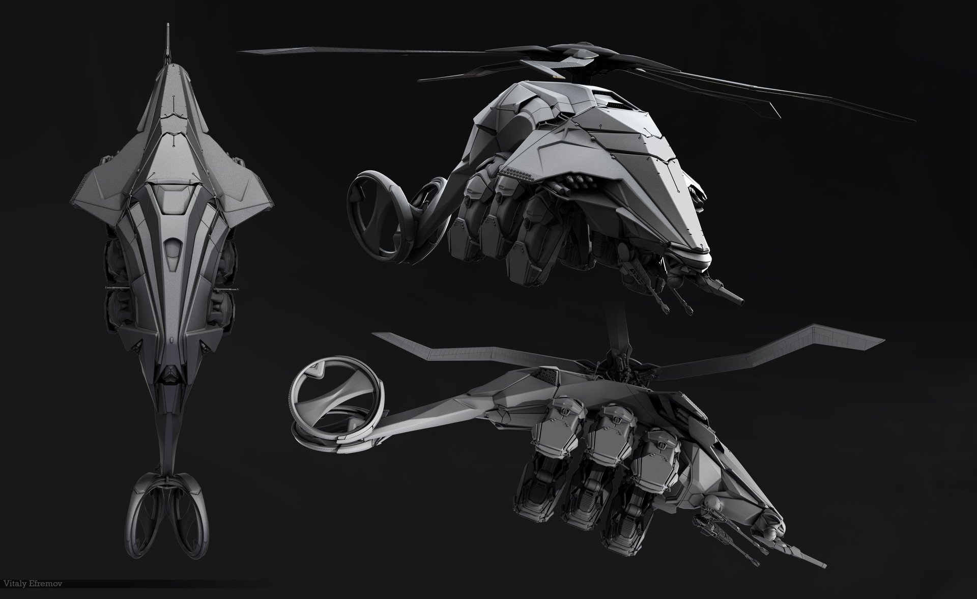 Artstation Sci Fi Helicopter Concept Vitaly Efremov