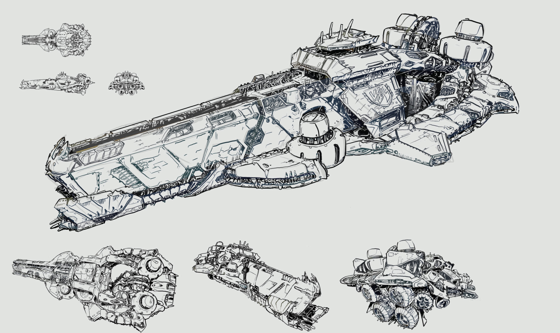 Artstation Heavy Dreadnought Spaceship Concept Piotr Michalak