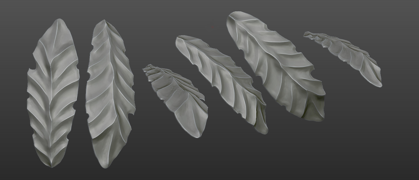 make stylized leaf cluster in zbrush