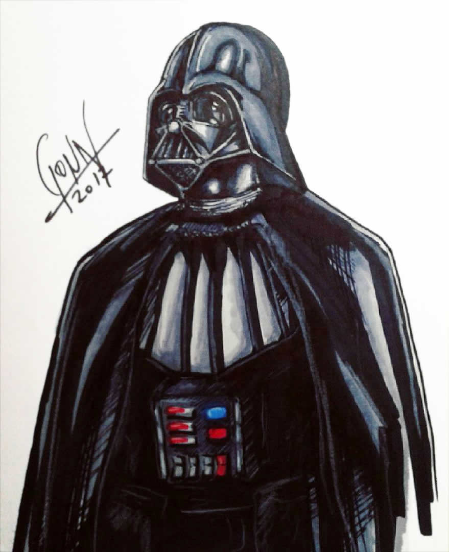 darth vader hand drawn commission