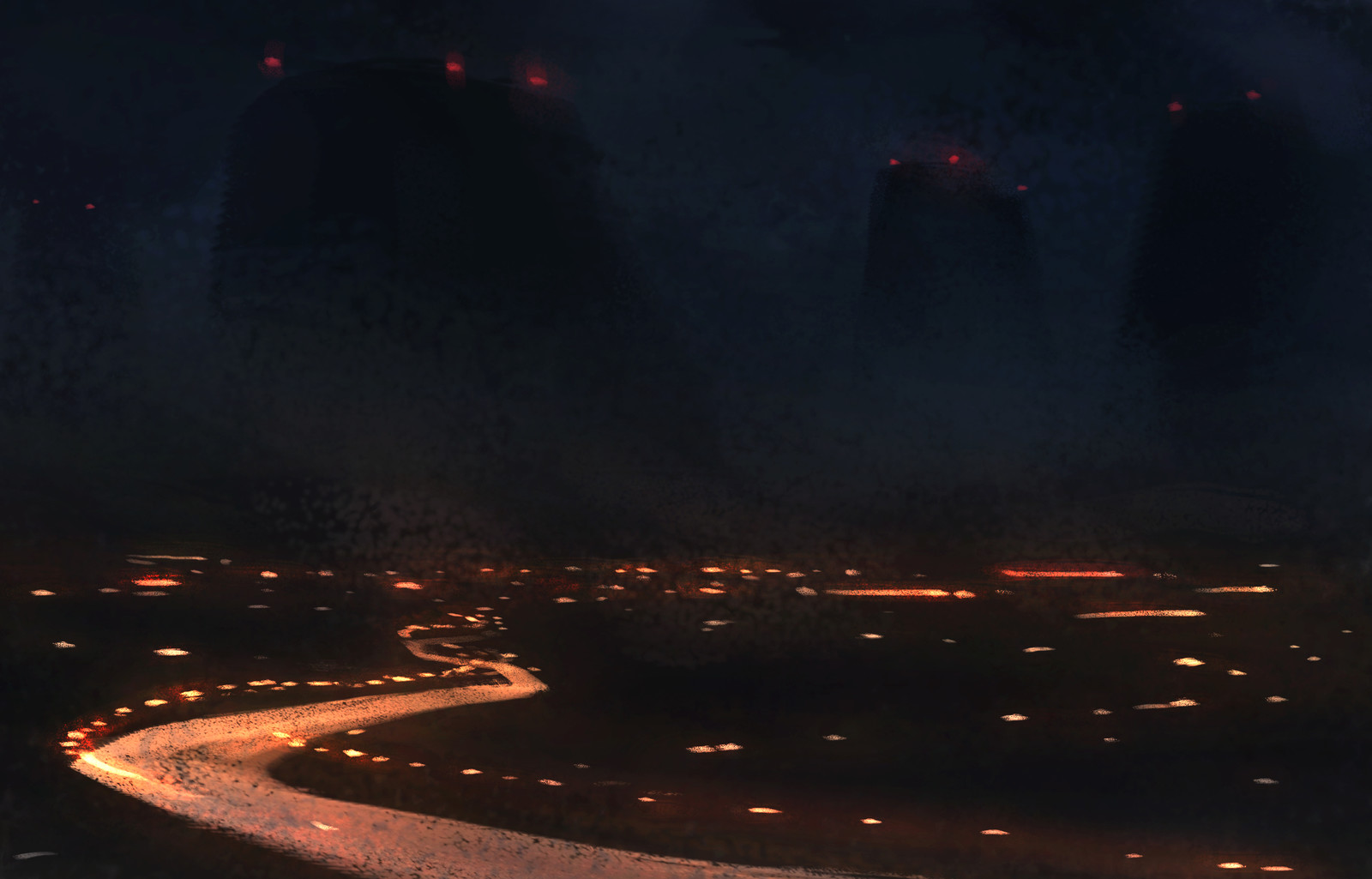 an old sketch twisted the view outside of window
