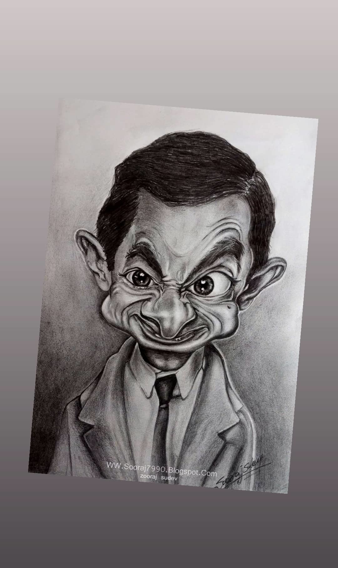 How to draw Mr Bean face pencil drawing step by step  YouTube