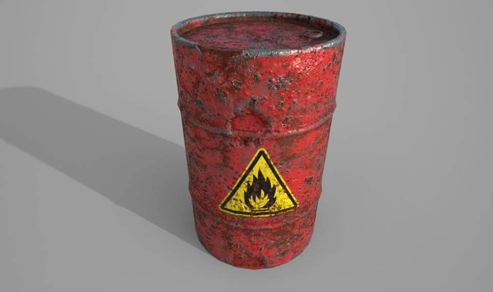 Explosion barrel (game asset) .