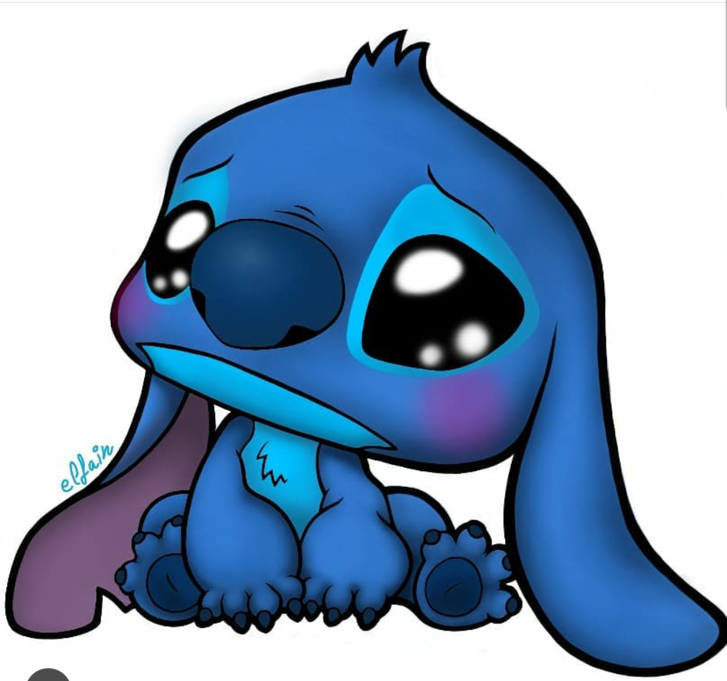 elfain Art - Cute Sad Stitch