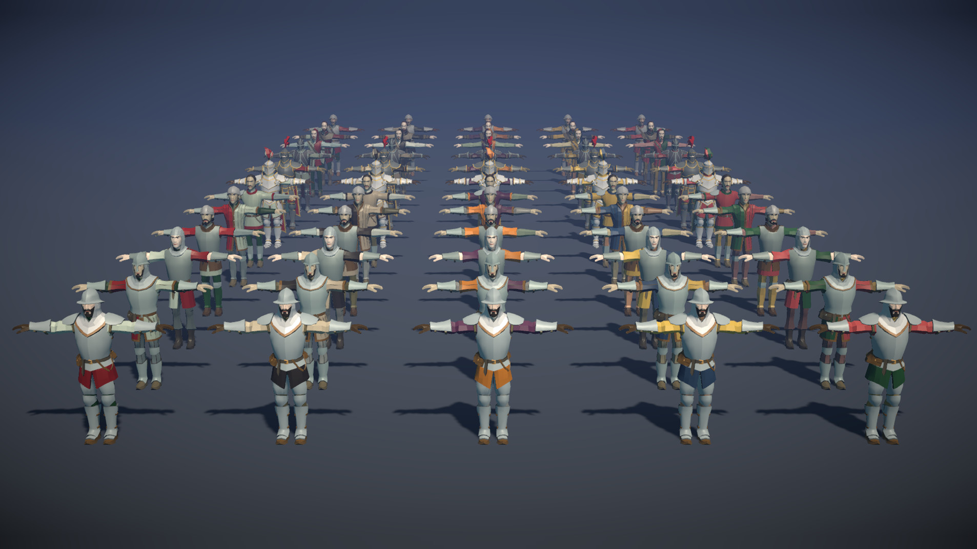 Artstation Polygonal Medieval Soldiers Pack Polytope Studio