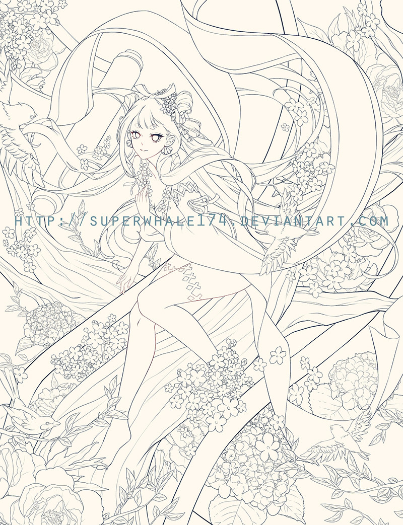 superwhale - Hana from Onmyoji game, image size:800x1043