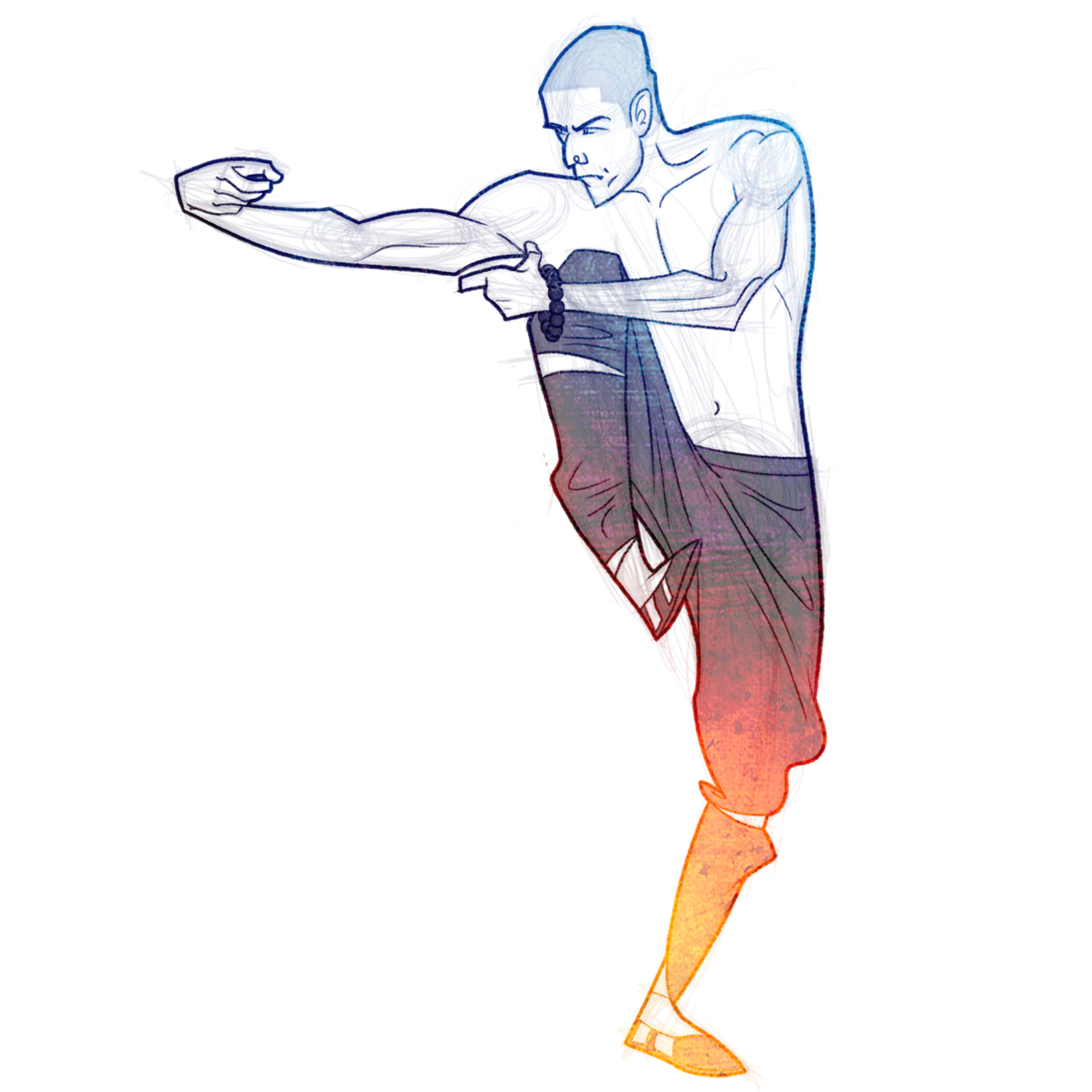 Draw a Kung Fu Tiger Stance - tutorial - YouTube