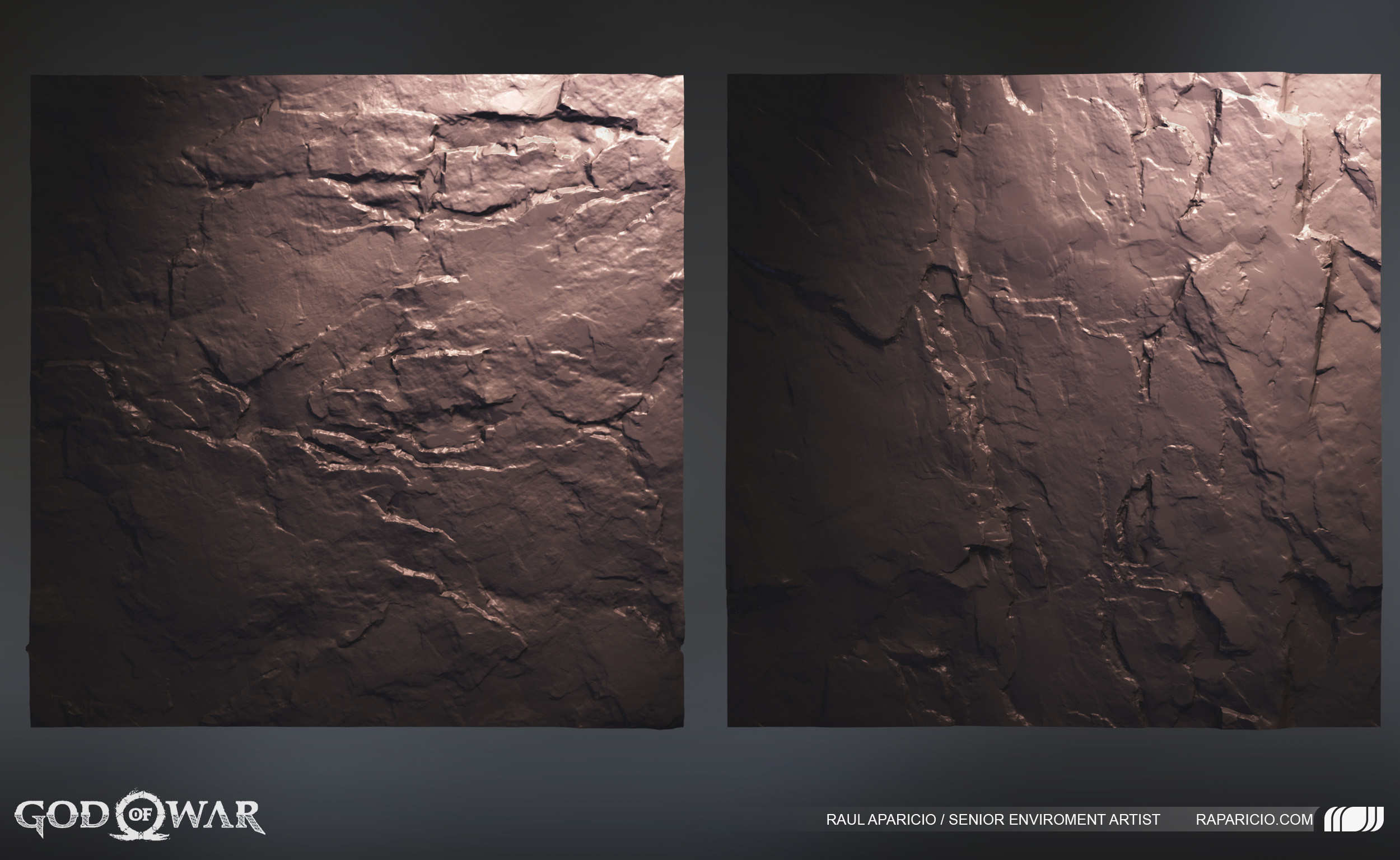 Hand sculpted zbrush tiling textures. Using a combination of alphas created by hand and using a little bit of photogrametry and photos.
