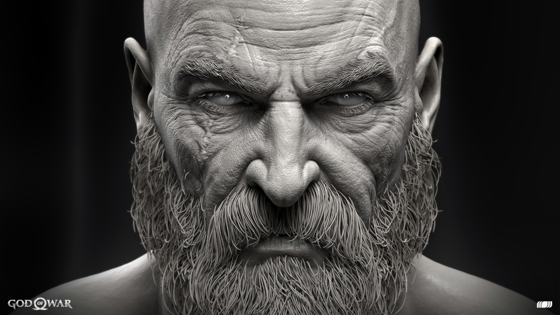 5. Kratos portrait tattoo - wide 2