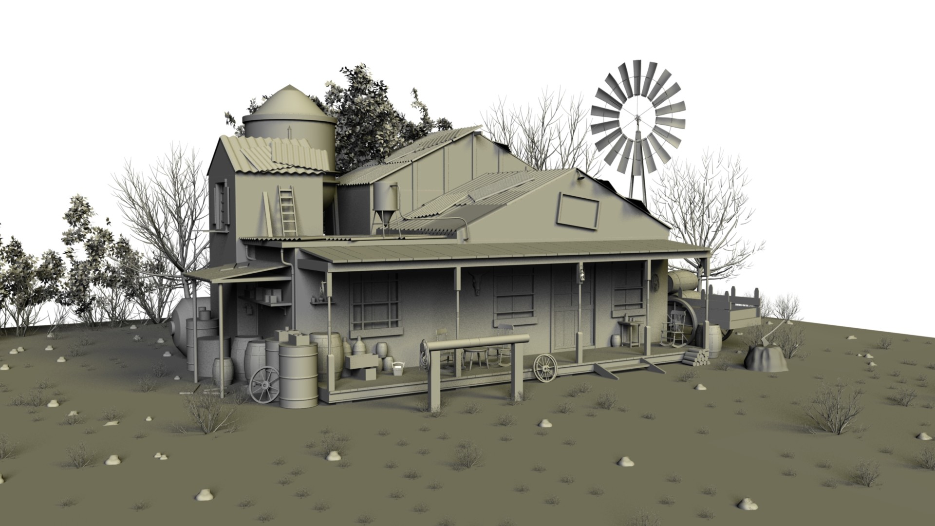 Artstation Farm House Model Manav Chakraborty