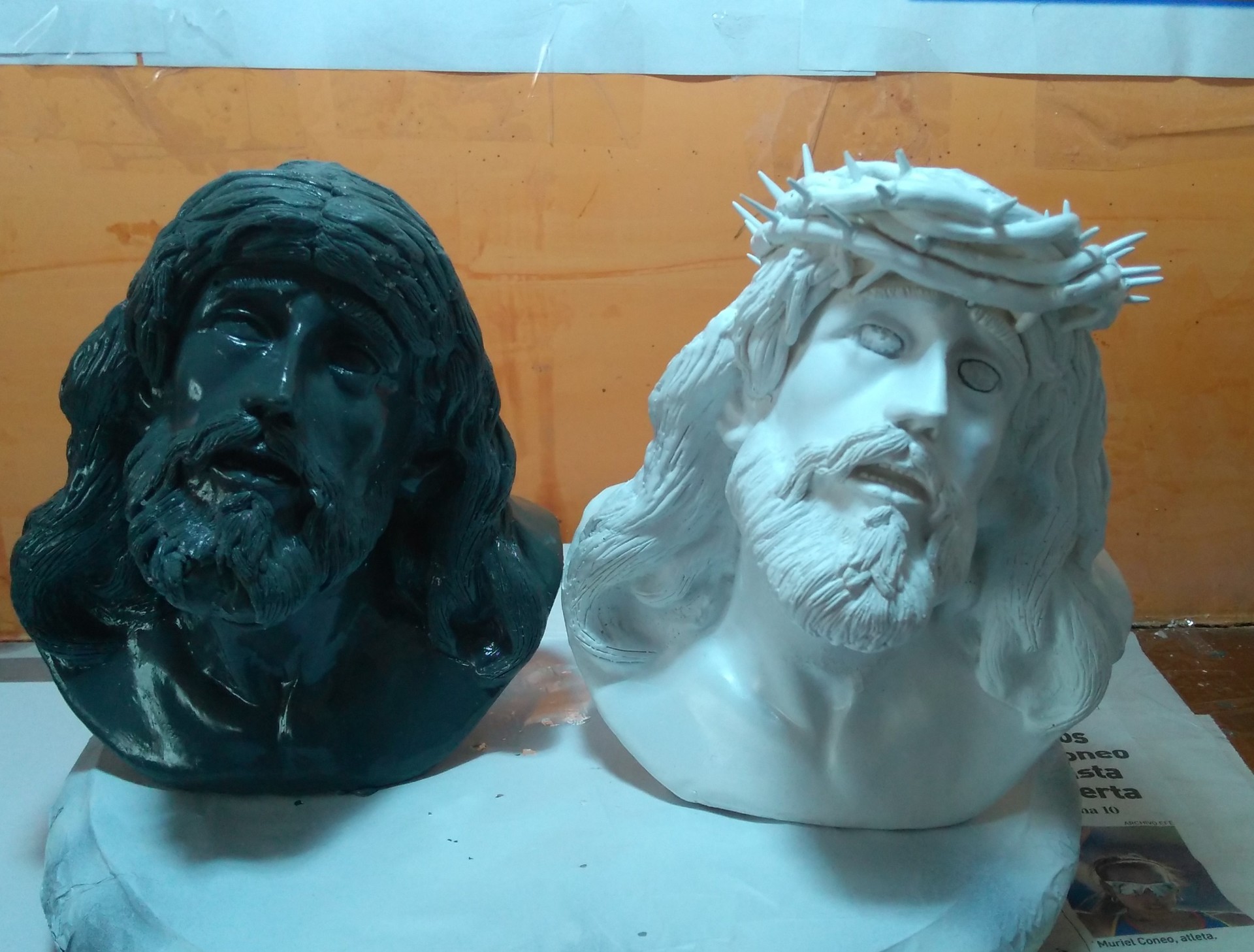 Fabio Arandia Jesus scuplted in oil based clay and resin copy