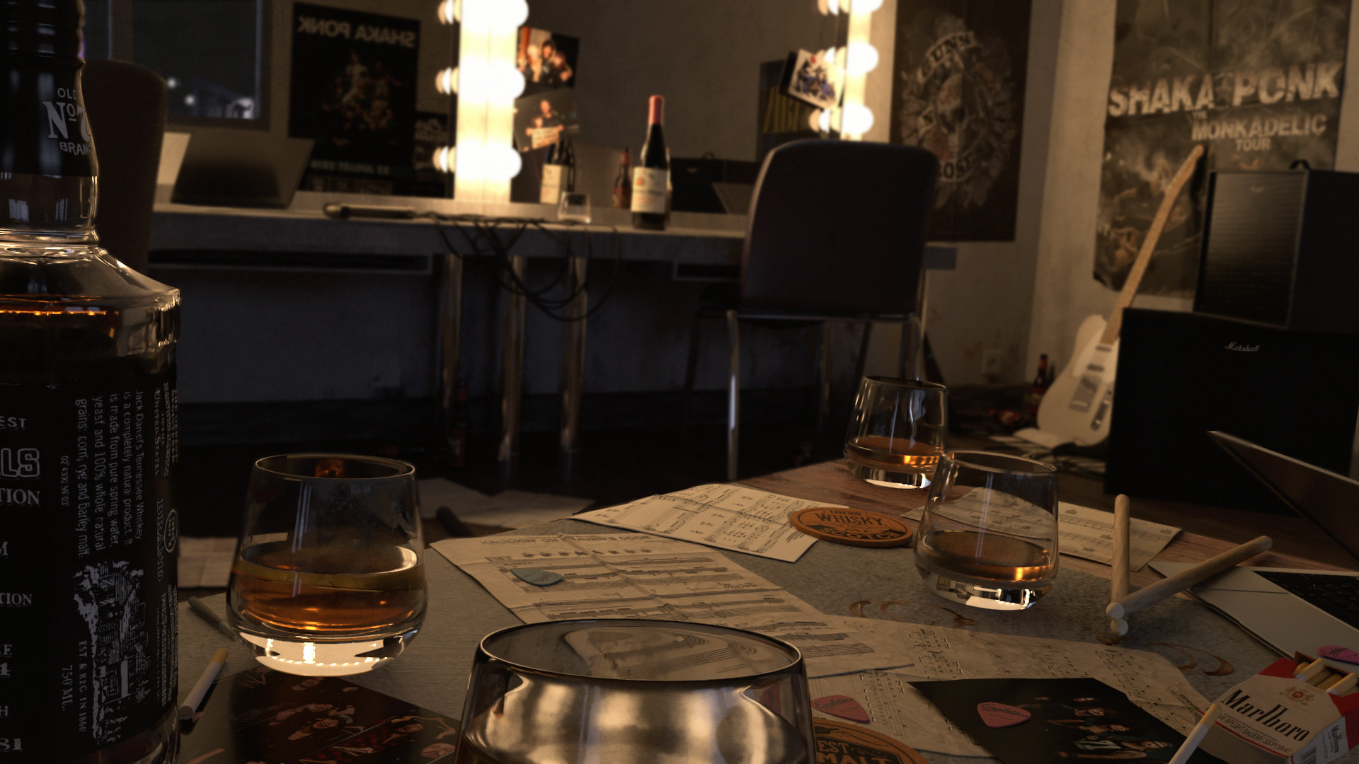 Concert Dressing Room ArtStation Rock Band Dressing Room