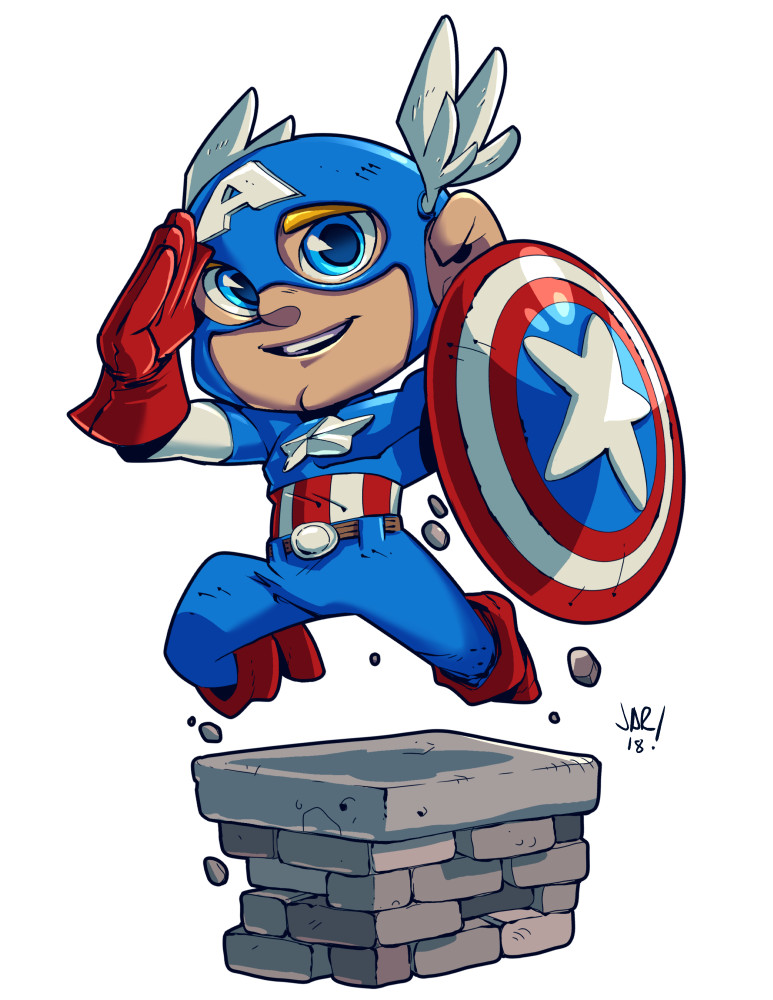 Artstation Captain America Original Avenger Chibi Jonathan Rector