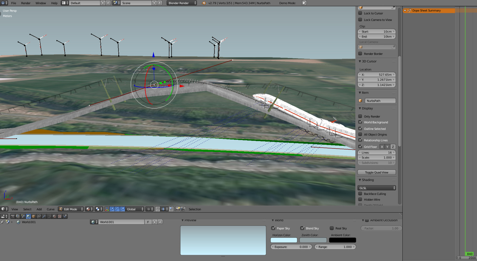 The main curve in Blender