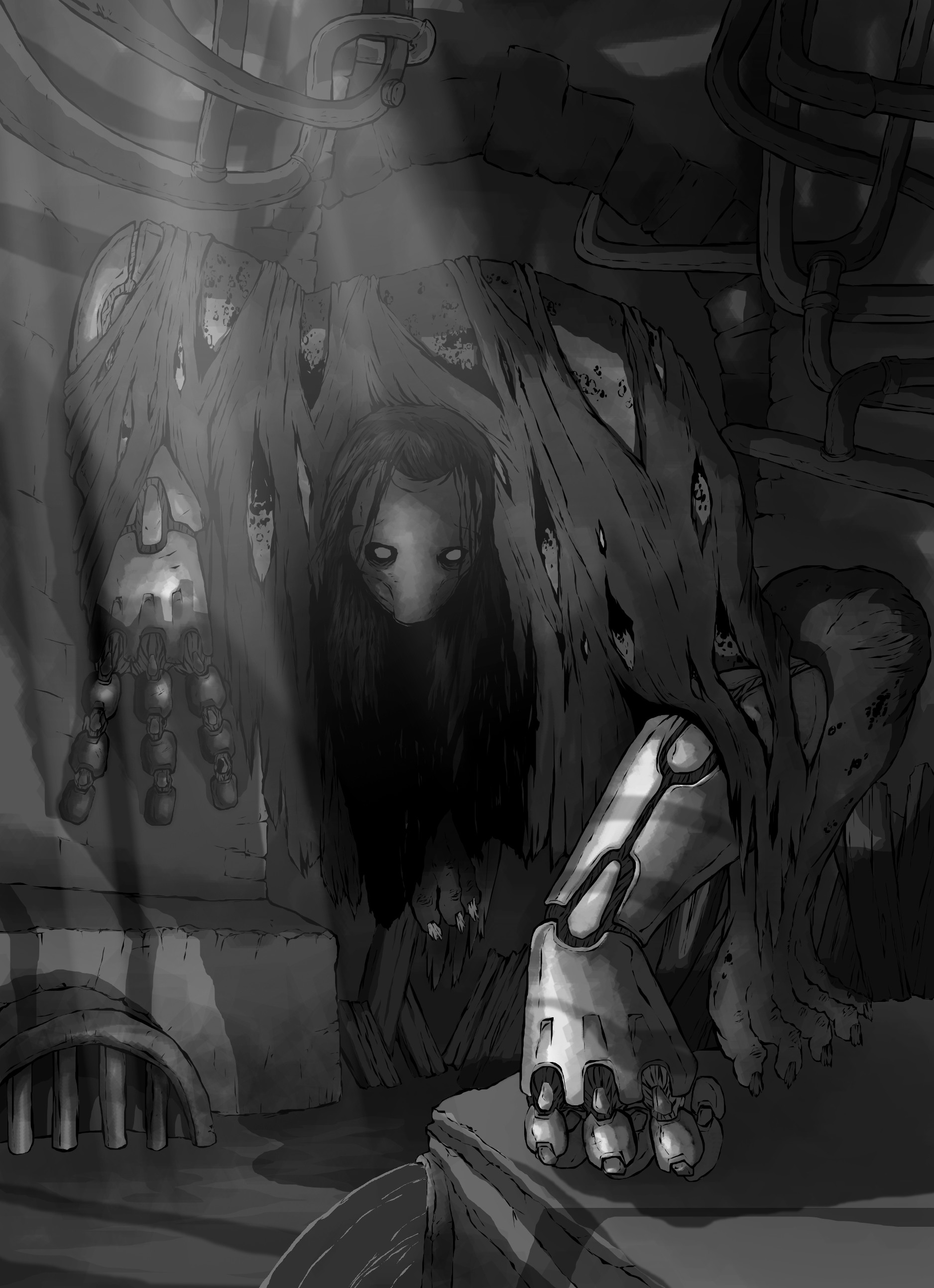 Artstation Digital Painting Cyborg In The Sewers Laszlo Nemeth
