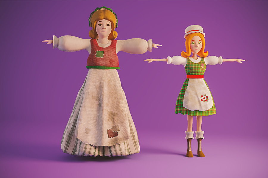 Low Poly Lab Cartoon Medieval 3d Characters