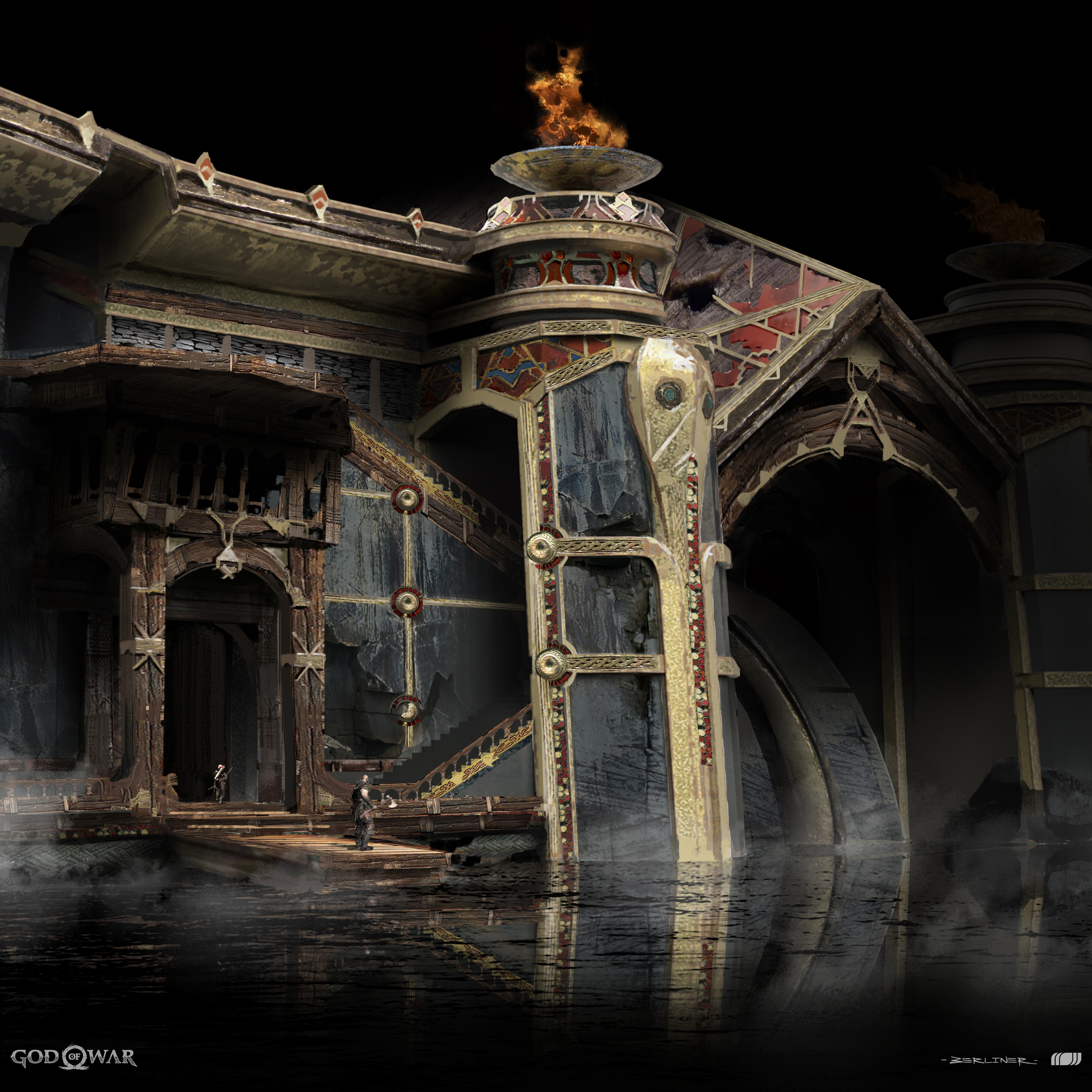 Black obsidian, richly colored glass, and finely detailed gold decorate the once great temple. 