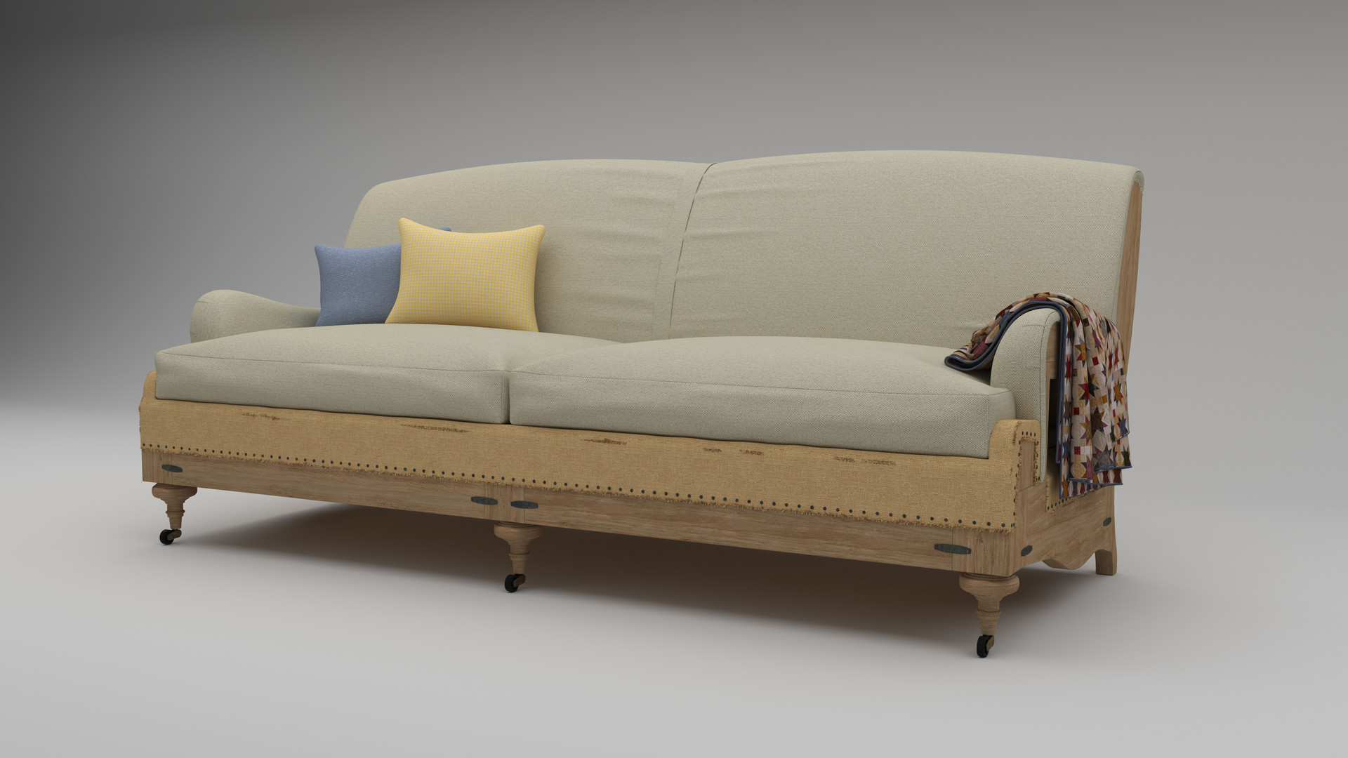 Deconstructed English Roll Arm Sofa