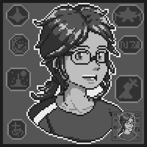 Artstation Pixel Dailies Black And White Self Portrait Oscar Mendoza
