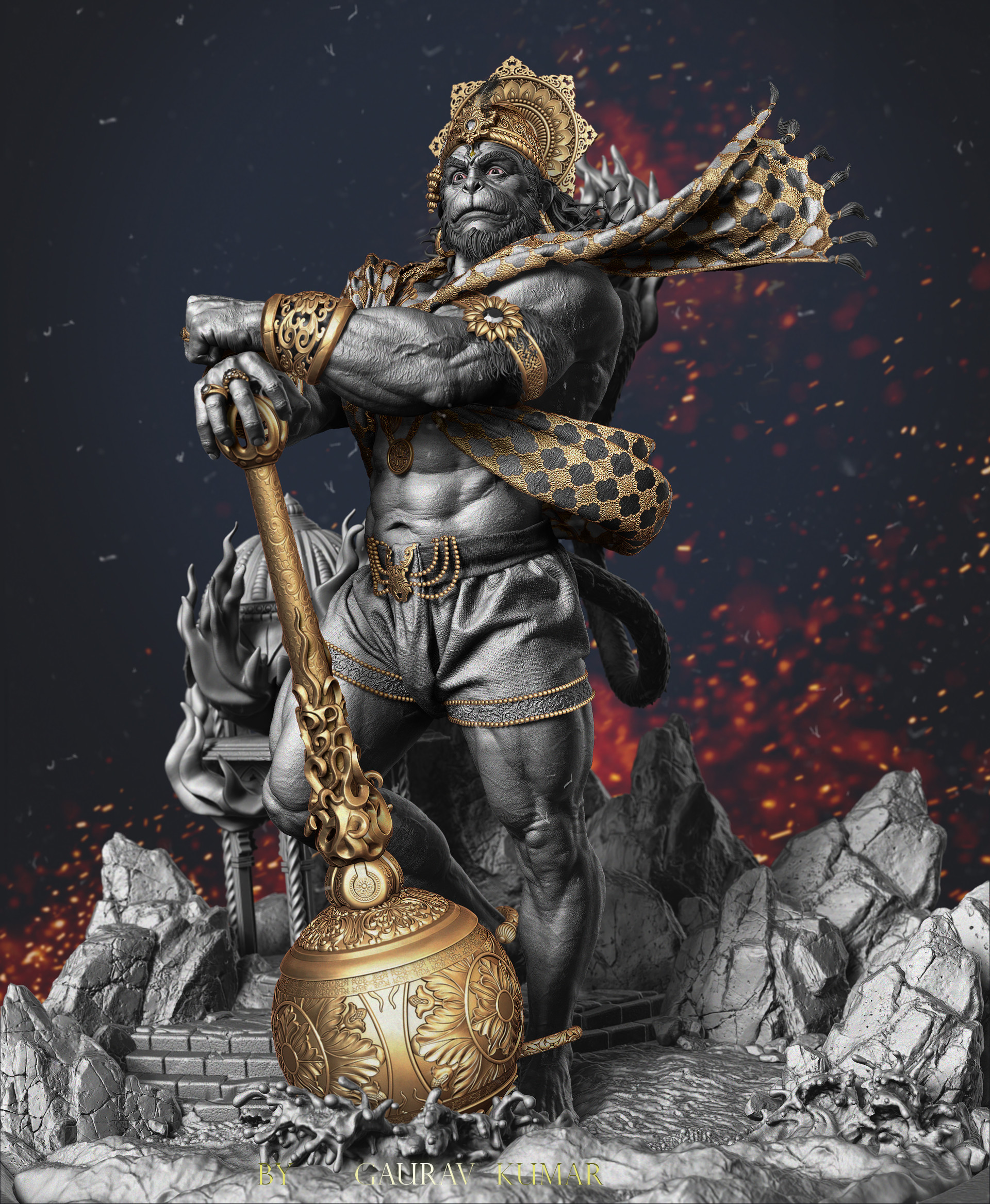 Artstation Hanuman Hindu God Gaurav Kumar Sankat mochan hanuman ji is known as the lord of strength, wisdom, courage, knowledge, peace, hope and success. artstation hanuman hindu god gaurav