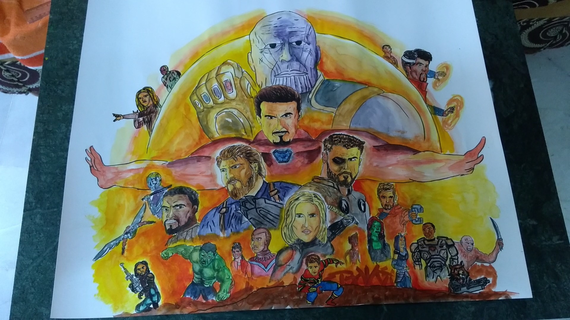 Avengers drawing I did earlier. : r/comicbooks