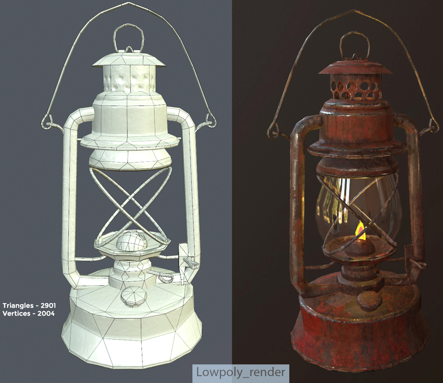 Partha Banik Lowpoly hurricane lantern.