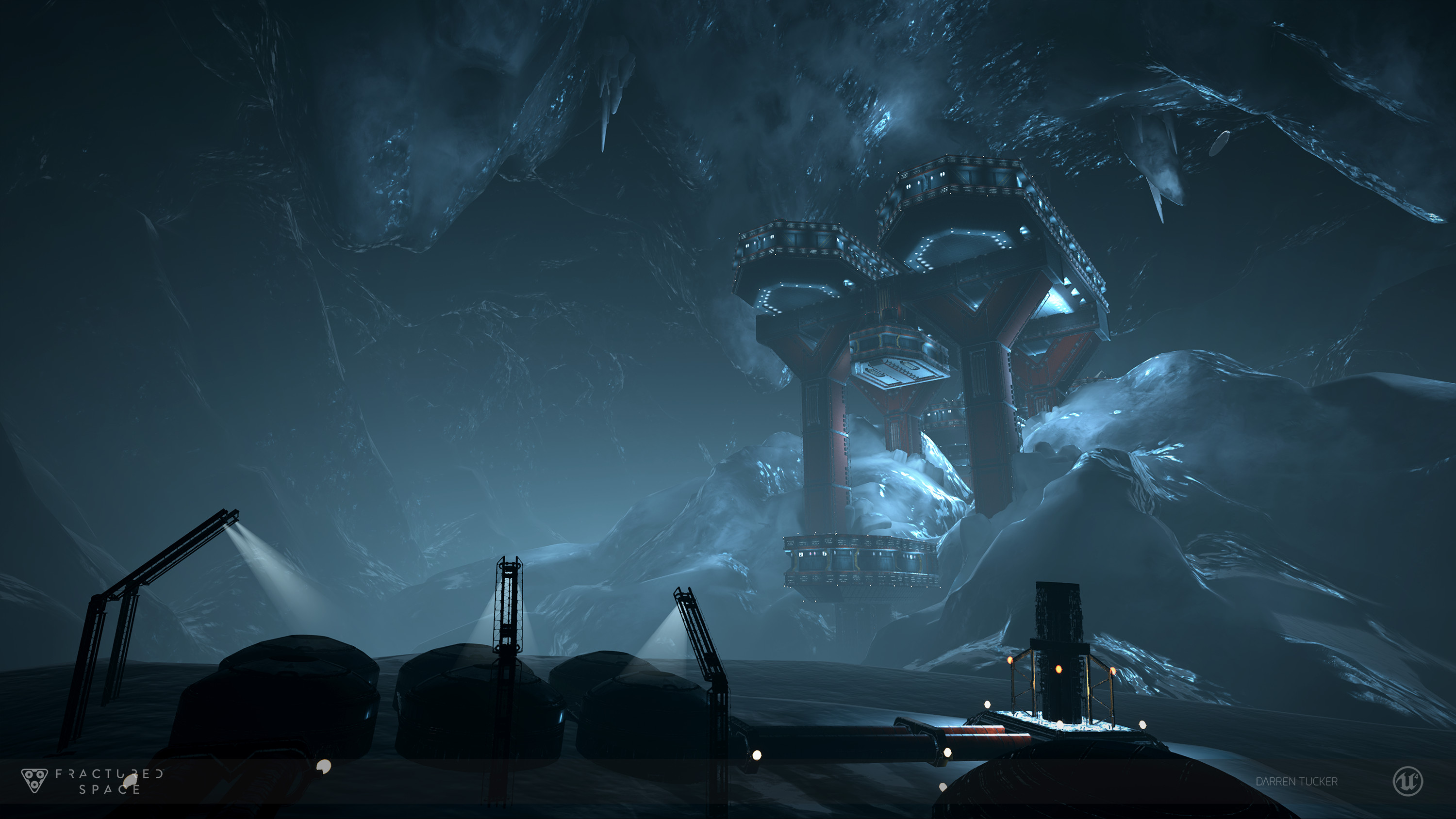 Central Mining Station and small infrastructure pieces created by ECG Lead Artist Alex Clarke