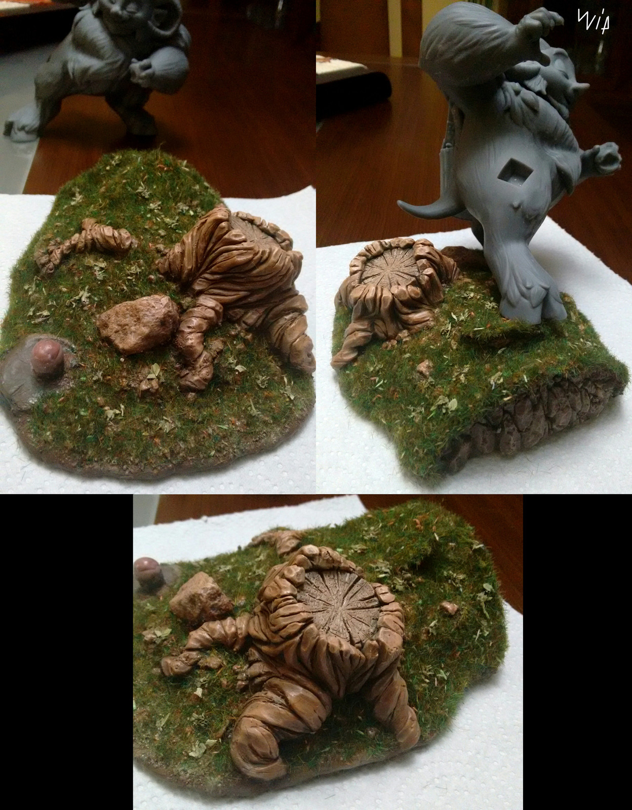 Adding some grass and leaves