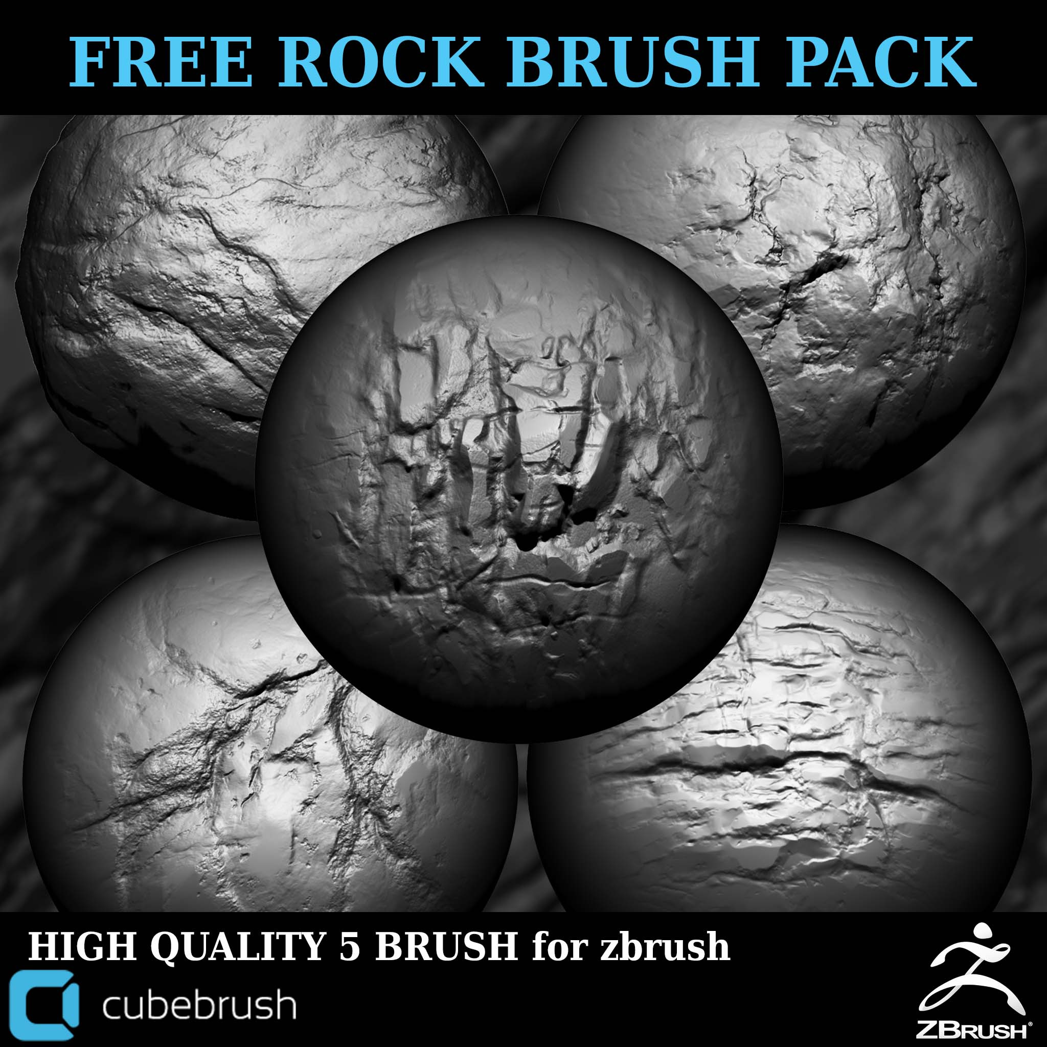 Artstation Free Rock Brush Pack For Zbrush Yunus Kilic