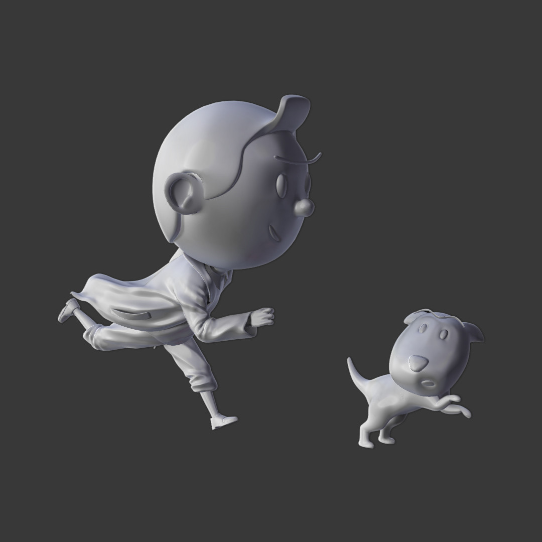 Artstation Tintin Chibi Run Dimas Np