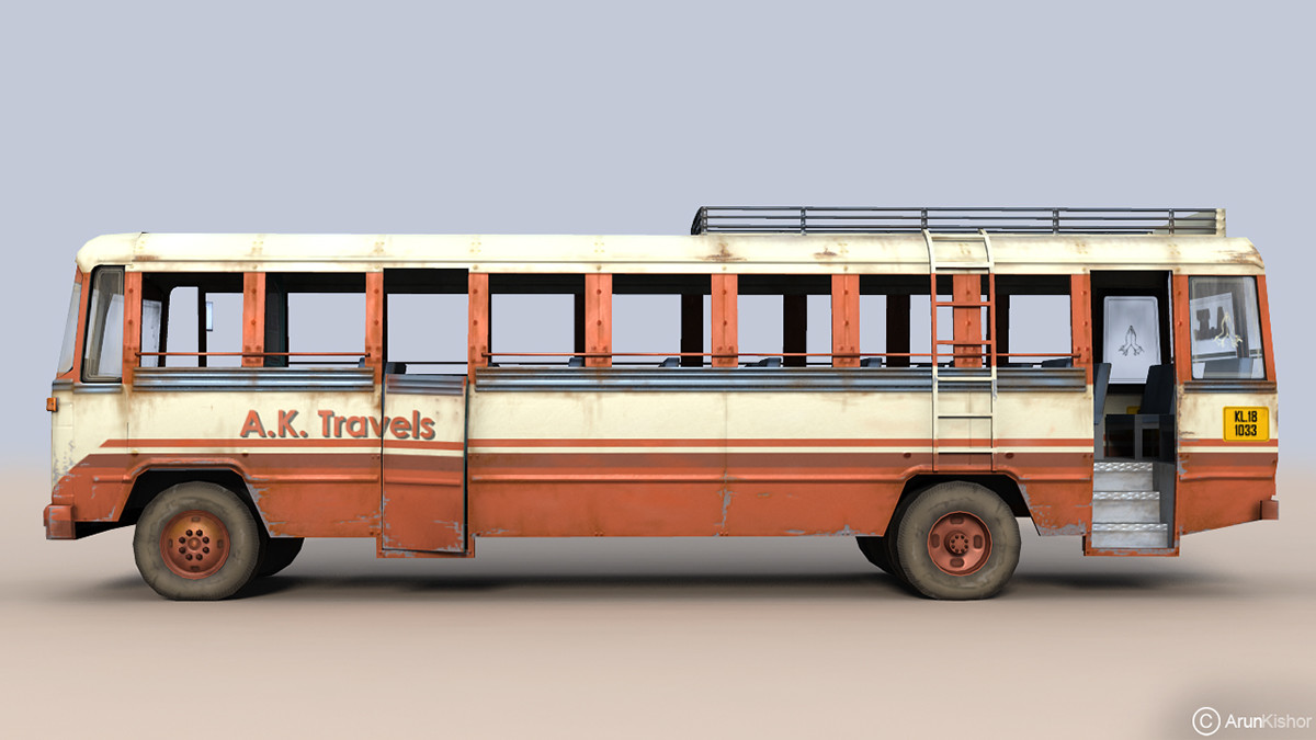 Artstation Tata 1510 Transport Bus 3d Model And Texture Arun